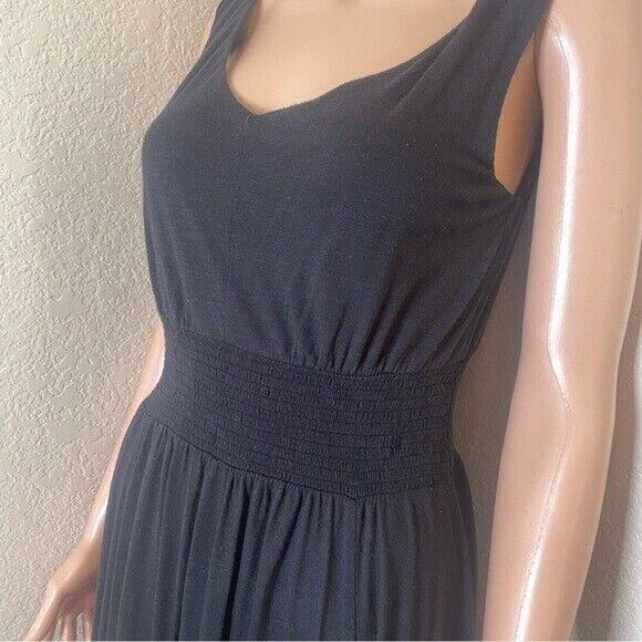 SUNDANCE DRESS - Black Rayon/Poly Knit Hanky Hem Elastic Waist, Midi Maxi SZ SM - Picture 5 of 10